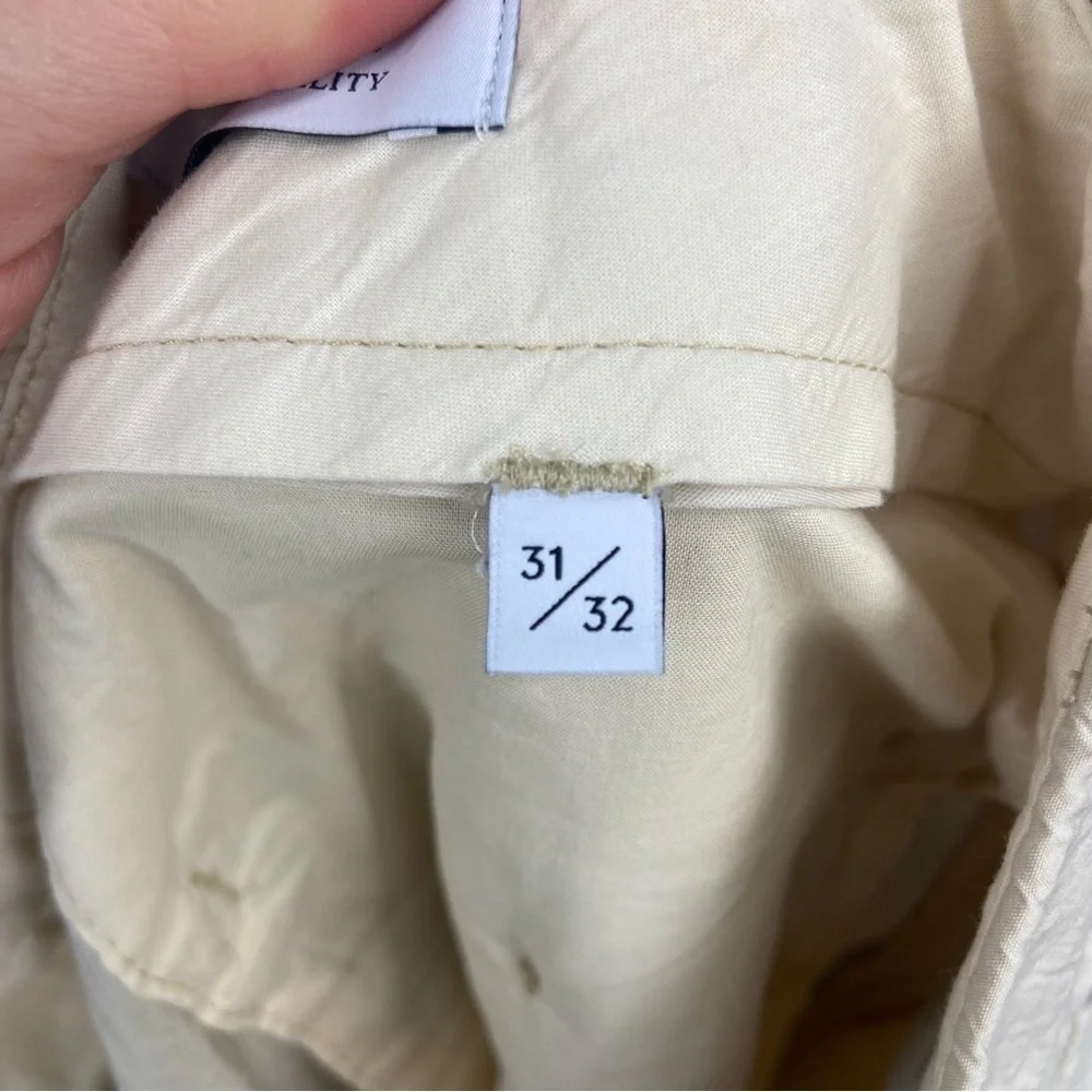 No Nationality NN07 Cream Pleated Front Fritz Pants Crinkle Fabric (Hemmed)
